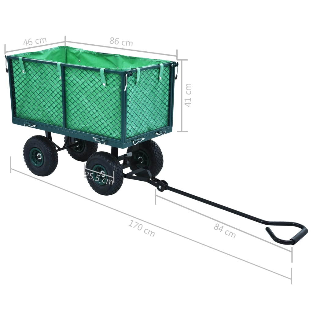 vidaXL Garden Hand Trolley Green 771.6lbs Outdoor Yard Transport Dolly Cart