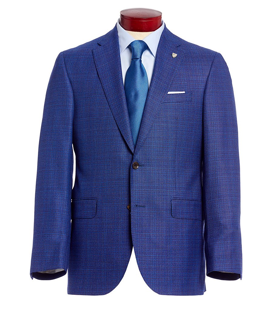 Cremieux Classic Fit Blue Neat Wool Sportcoat
