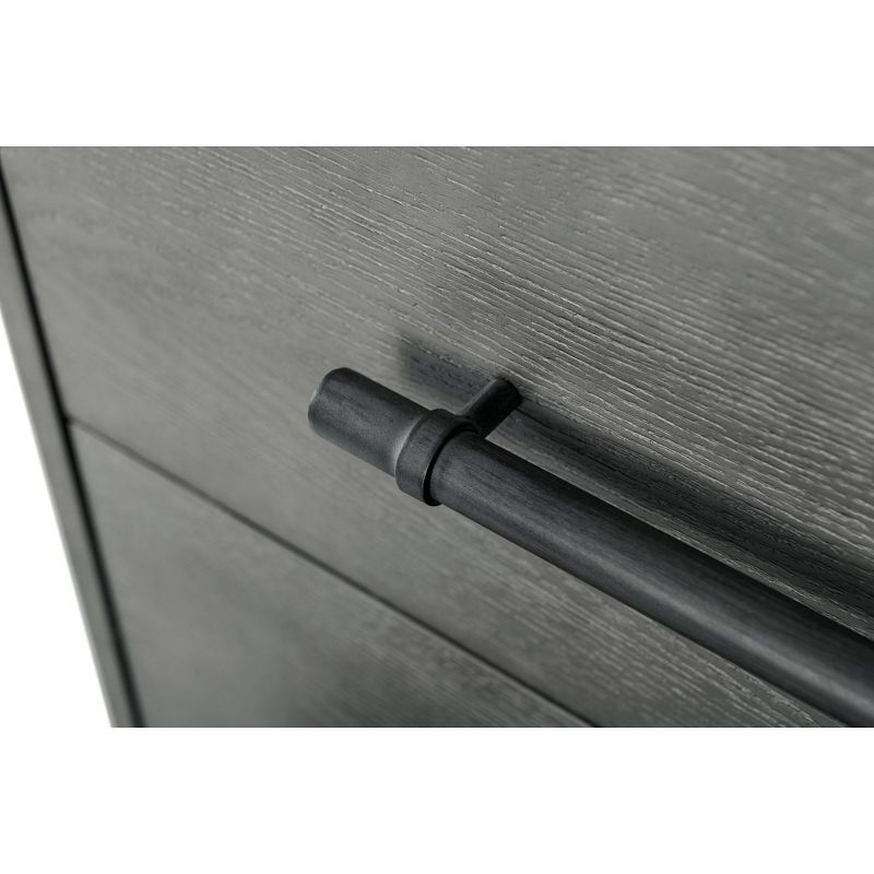 Ashton 5 Drawer Wood and Metal Chest Gray - Finch