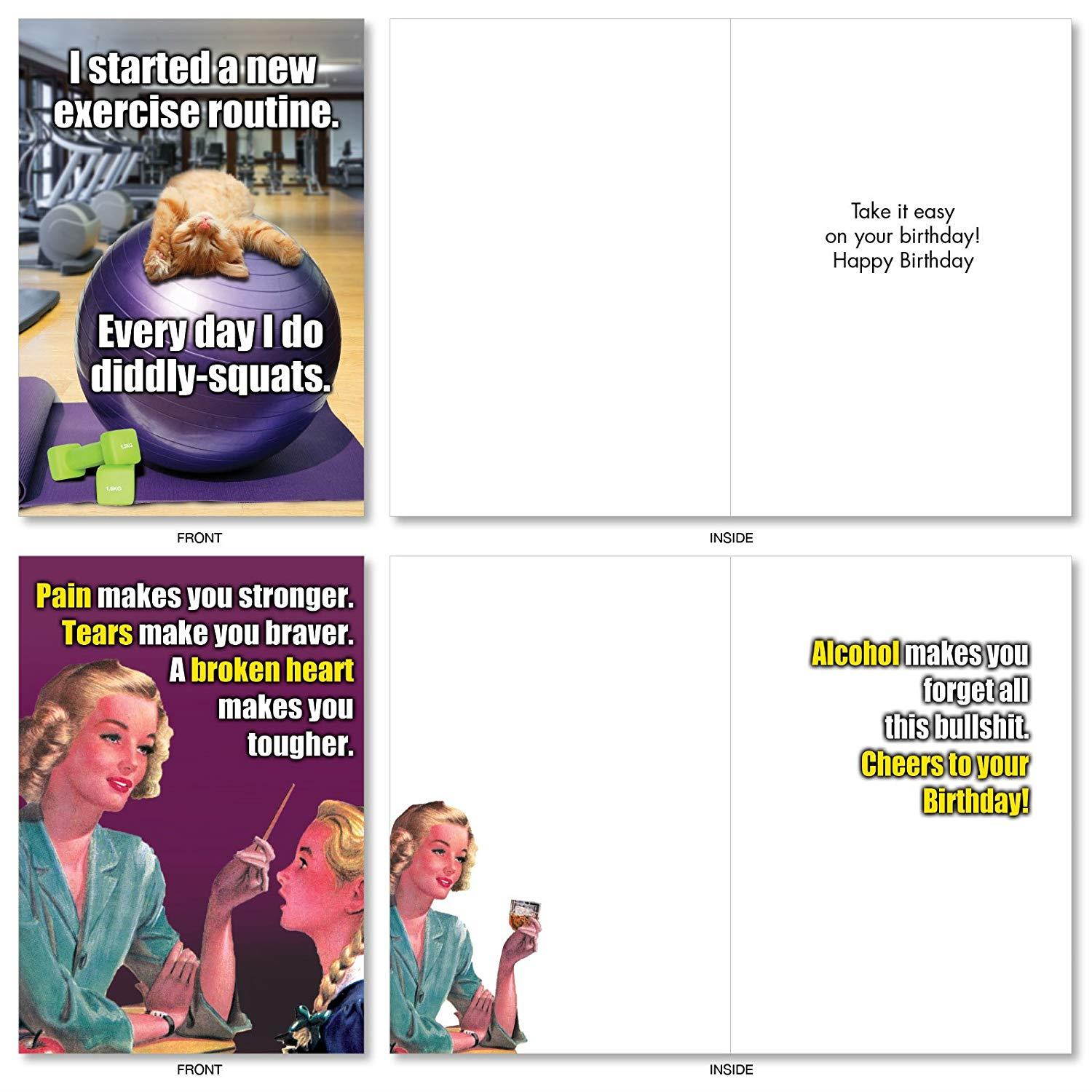 A Very Funny Birthday: Assorted Box of 20 Hysterical Birthday Cards Featuring the Absolute Best Humor Cards Ever, of All Time, Envelopes - Adult Humor (10 Designs, 2 Cards Per Design) AC5979BDG-B2x10