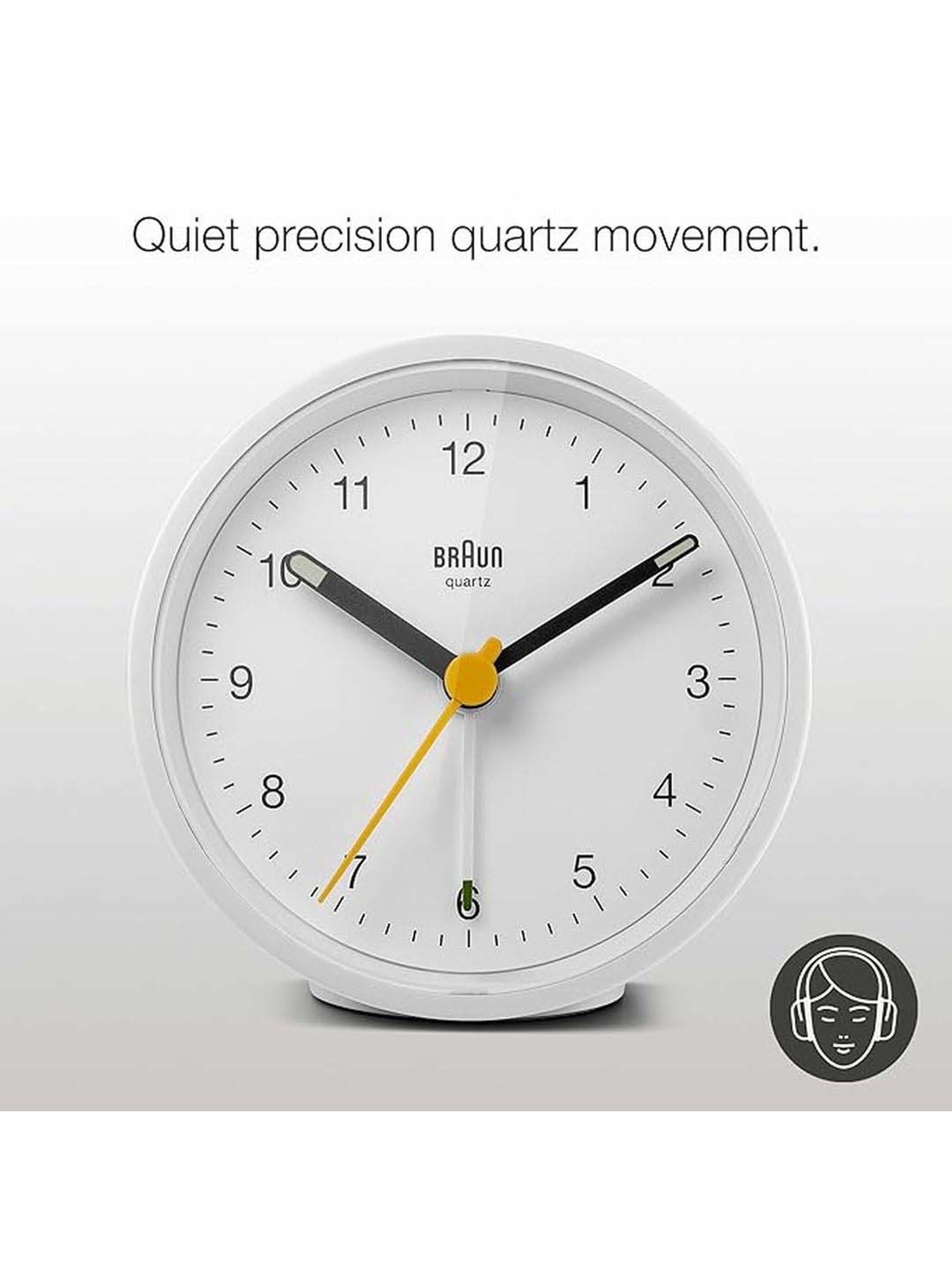 Braun White Classic Analog Alarm Clock