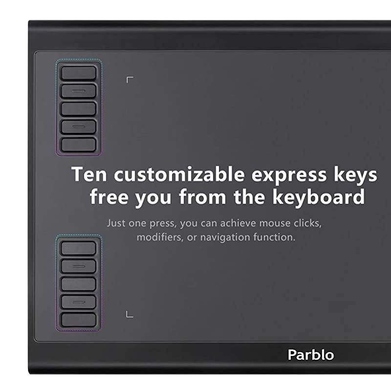 Drawing Tablet, 8192 Pressure Sensitivity with Battery-Free Stylus Graphic Tablet, Include A Pen Holder and 8 Extra Pen Tips( A610 Plus)