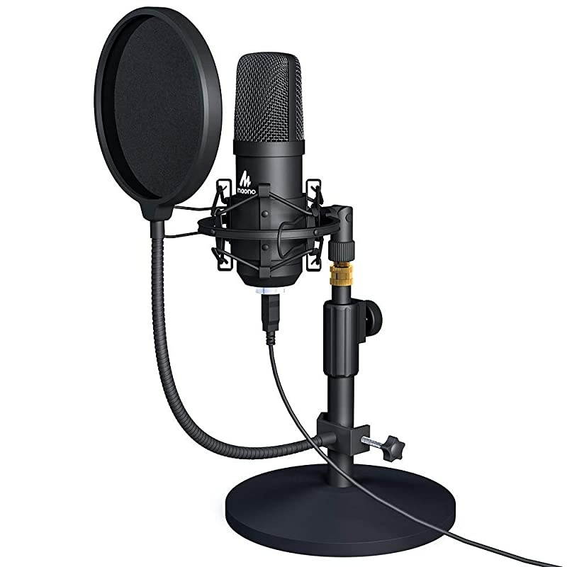 USB Microphone Kit 192KHZ24BIT  AUA04T PC Condenser Podcast Streaming Cardioid Mic Plug amp Play for Computer YouTube Gaming Recording