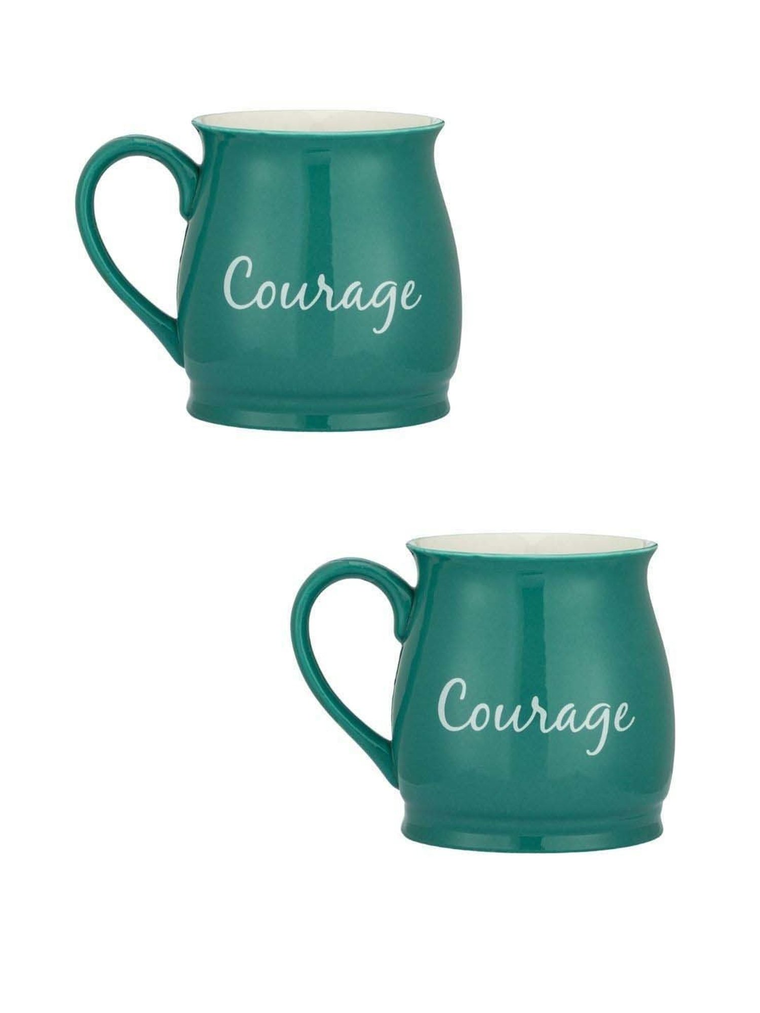JCPL Pepper Green Ceramic Milk Mug (0.35 L) - Set of 2