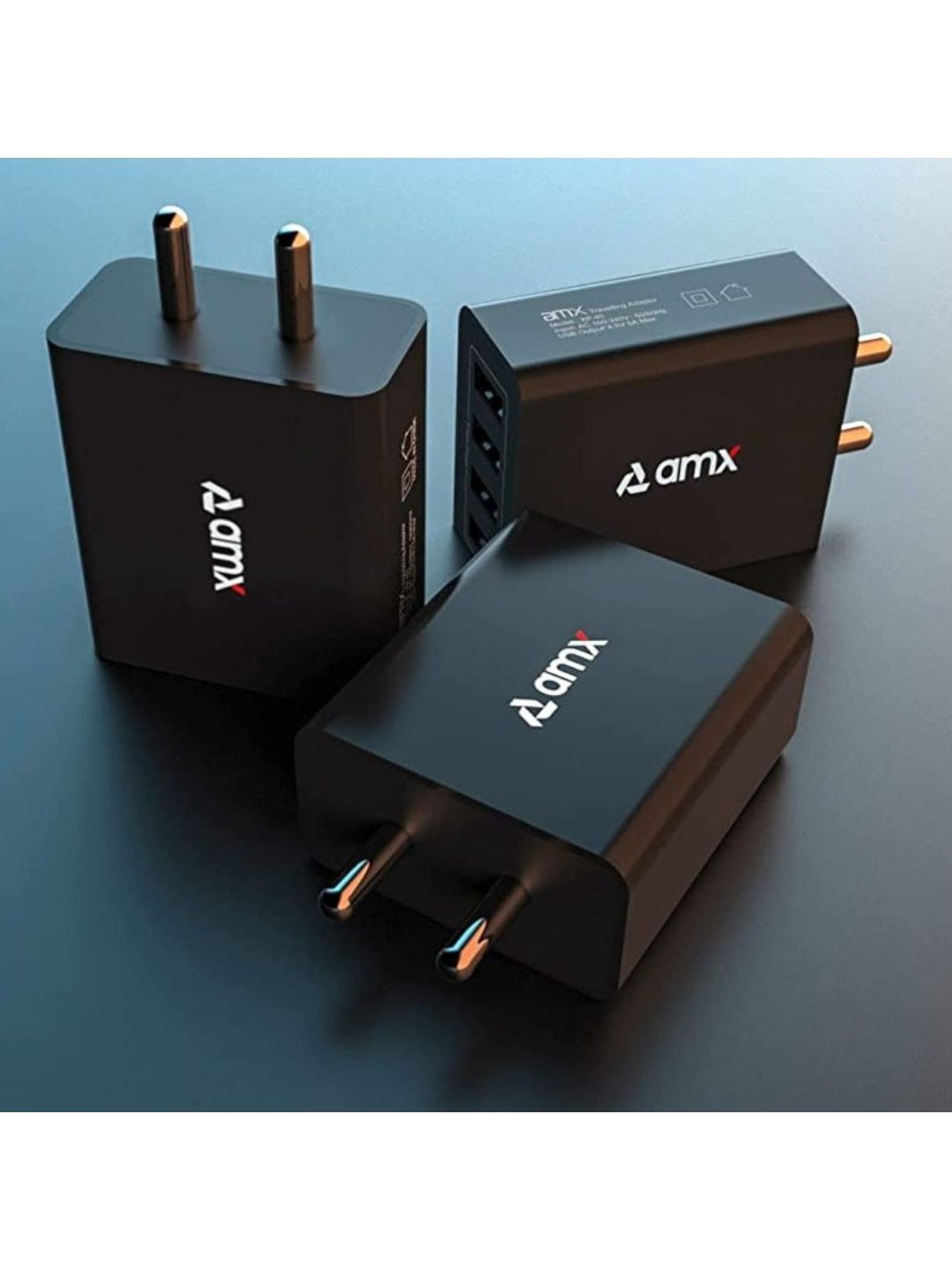 AMX XP 40 25W 4 Port Smart USB Wall Charge Adapter (Black)