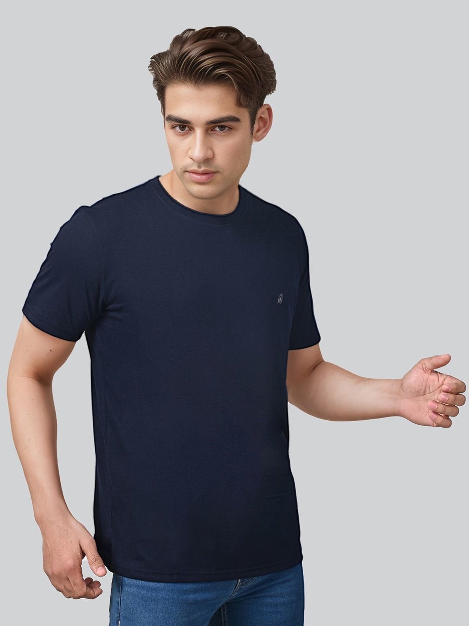 Lux Nitro Navy & Green Regular Fit T-Shirt