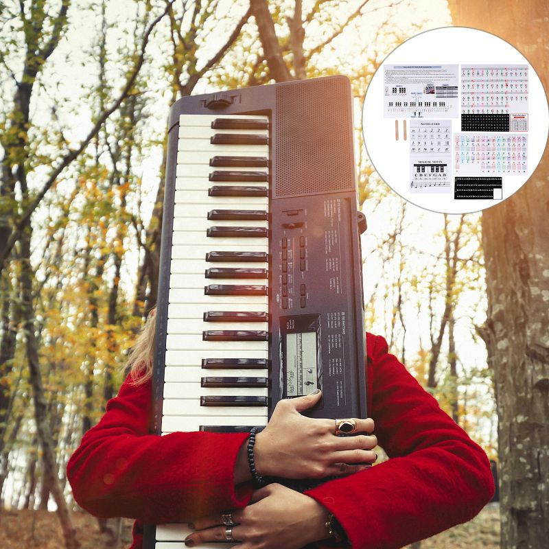 2 Sets Beginner Learning Transparent Piano Keyboard Stickers Convenient Decals