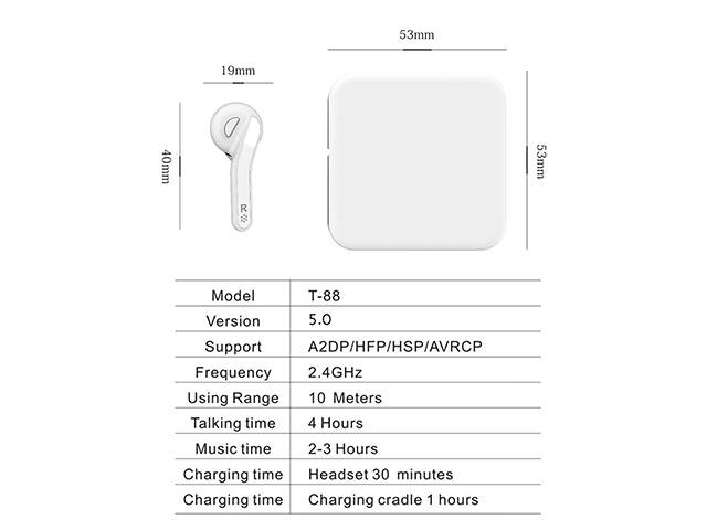 AutofeelSunriseoffice TWS Bluetooth Earphone Headset True Hifi Wireless Stereo Headphone With Mic 3D Bass Stereo Neckband Sport Earbuds For Phone iPhone Samsung Xiaomi