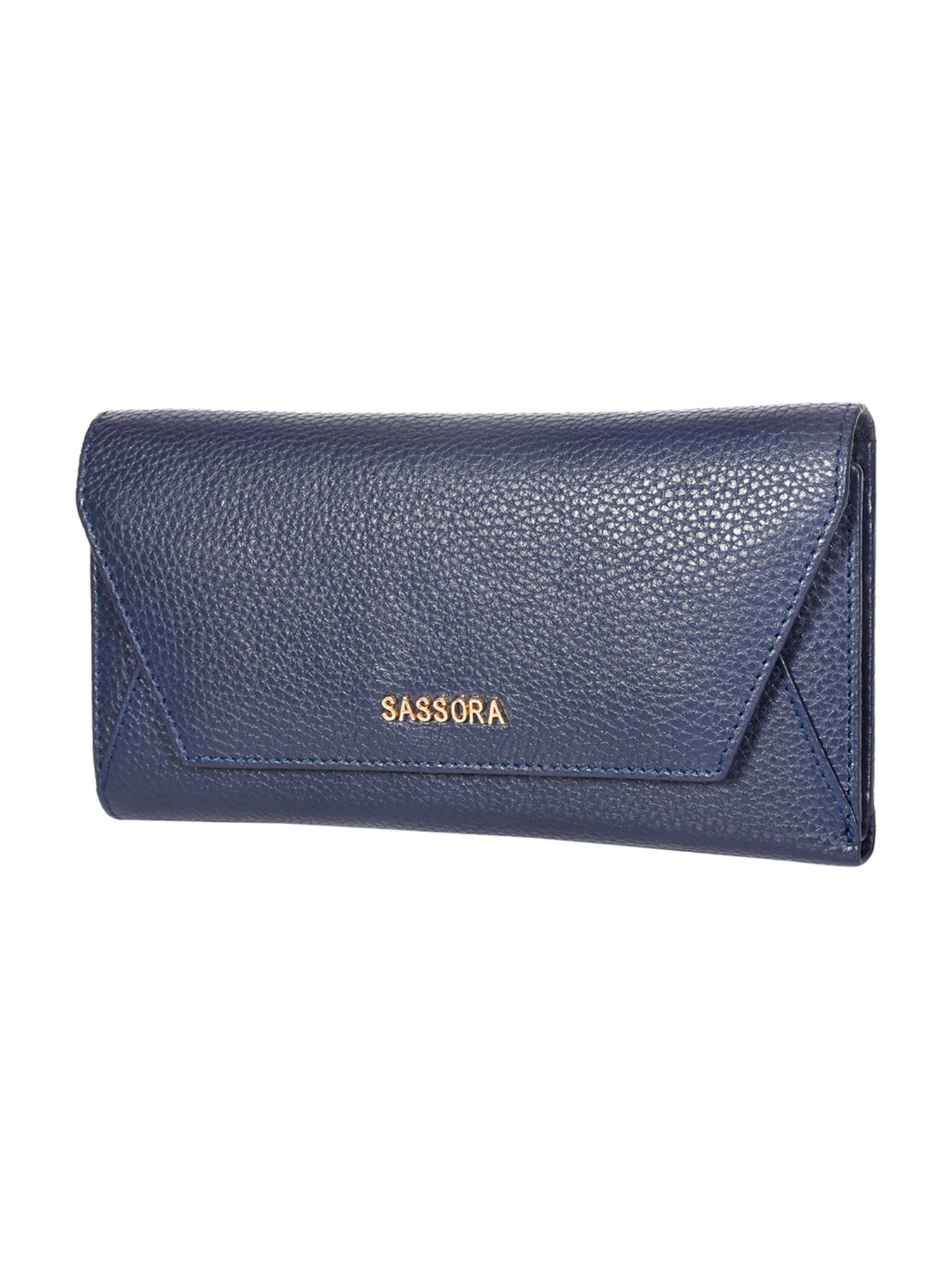 Sassora Lyla Navy Blue Large Leather Purse