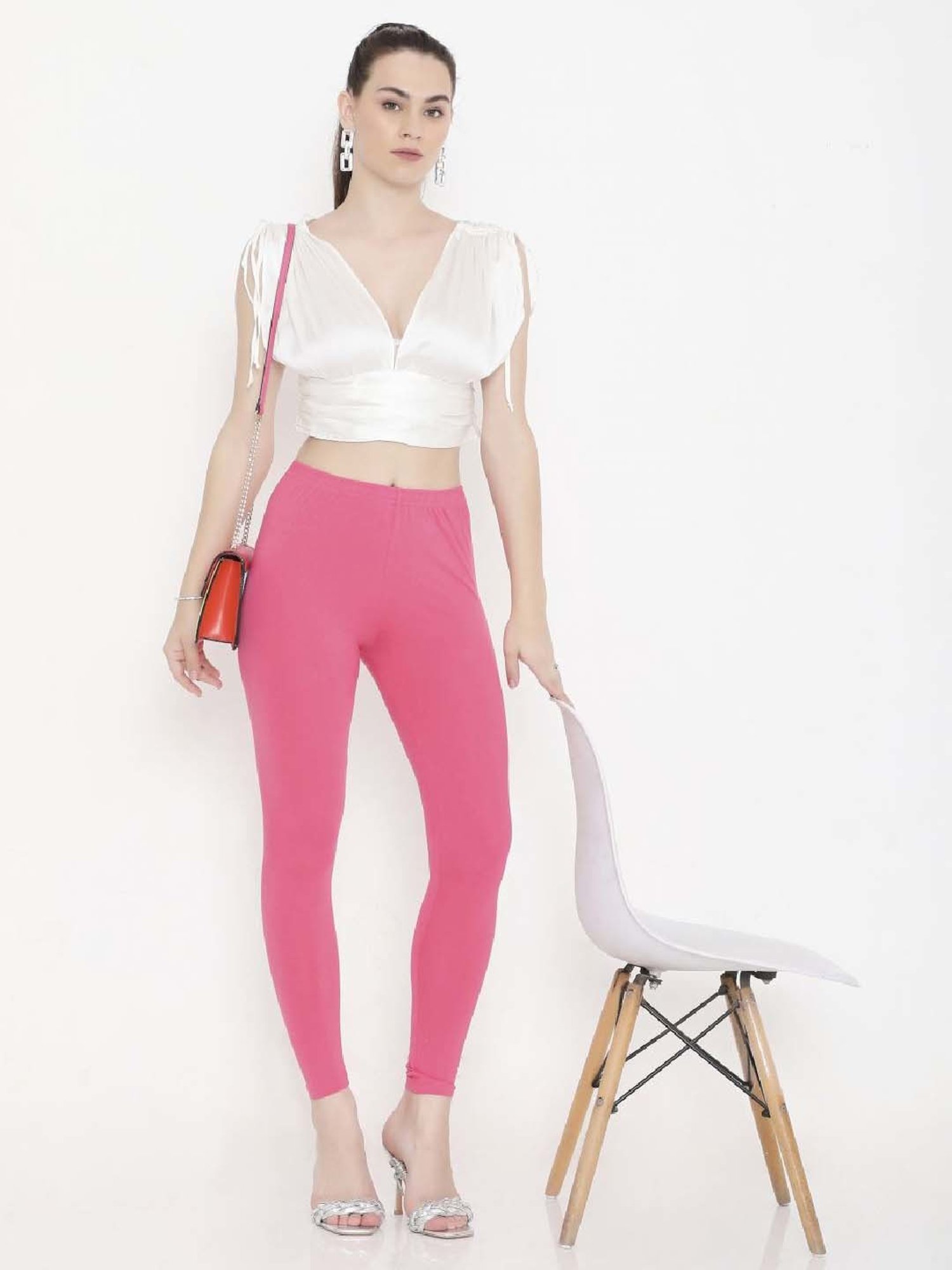 FEELINGS Pink Plain Leggings