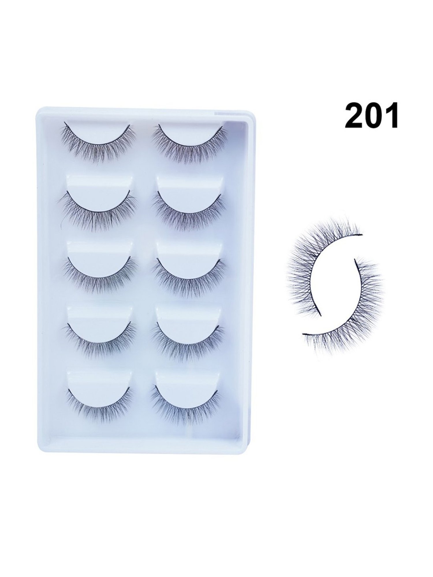 Bronson Professional 6D Fashion Eyelash 201 - Set of 5