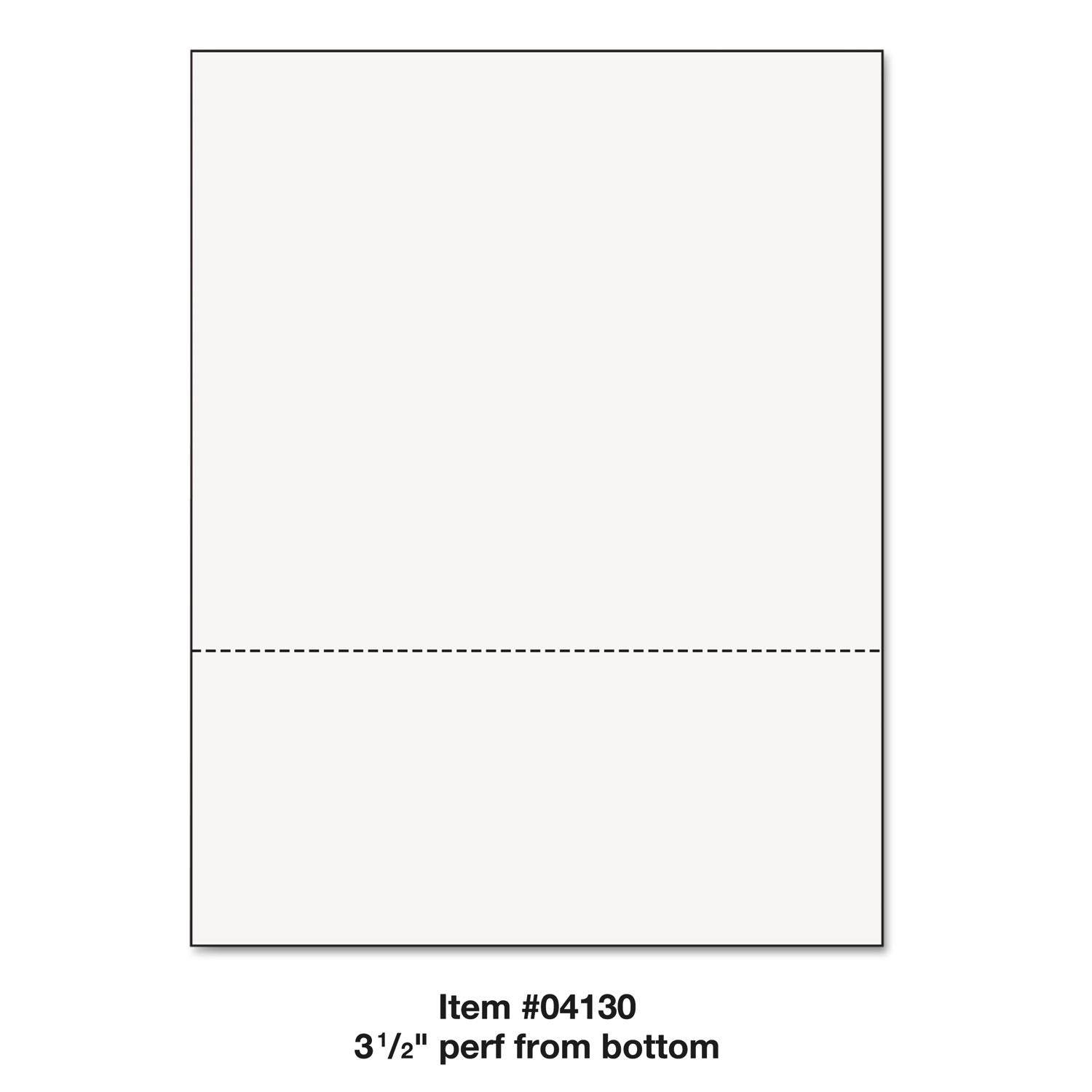 Office Paper, Perforated 3 1/2" Horizontal From Bottom, 8 1/2 X 11, 24lb, 500/rm