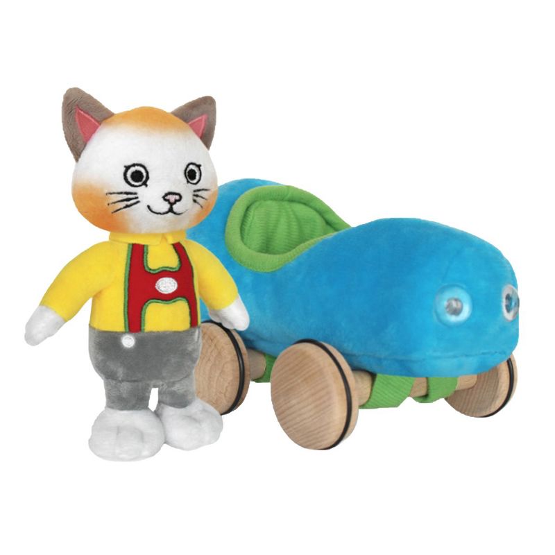 Yottoy Huckle Cat Soft Toy With Car & Richard Scarry Hardcover Book
