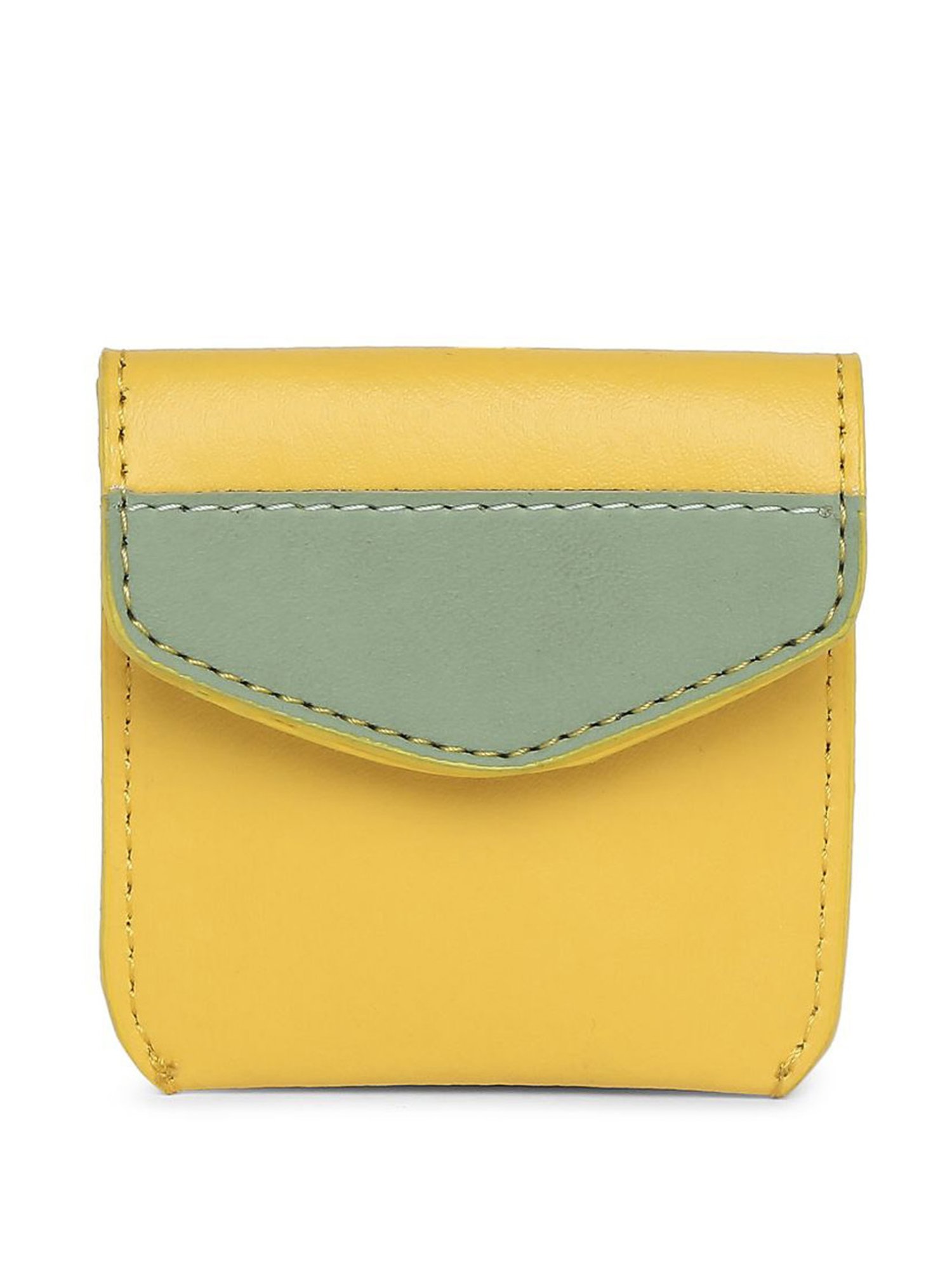 Eume Dragonfly Basil Green Leather Printed Double Sling Handbag with Pouch