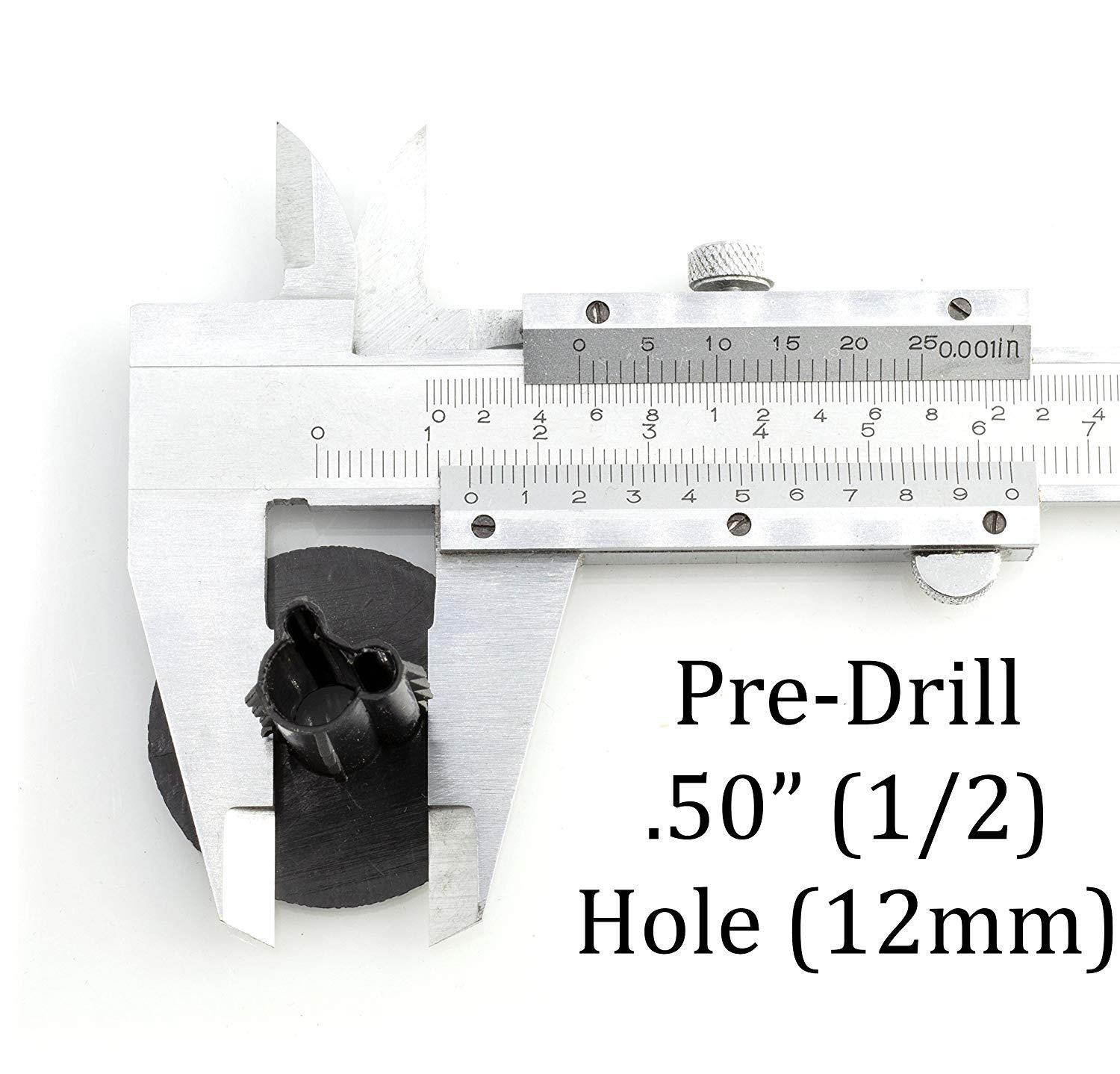 Black Single Feed Through Bushing For Coax Coaxial Cable RG6 | 10 Pack