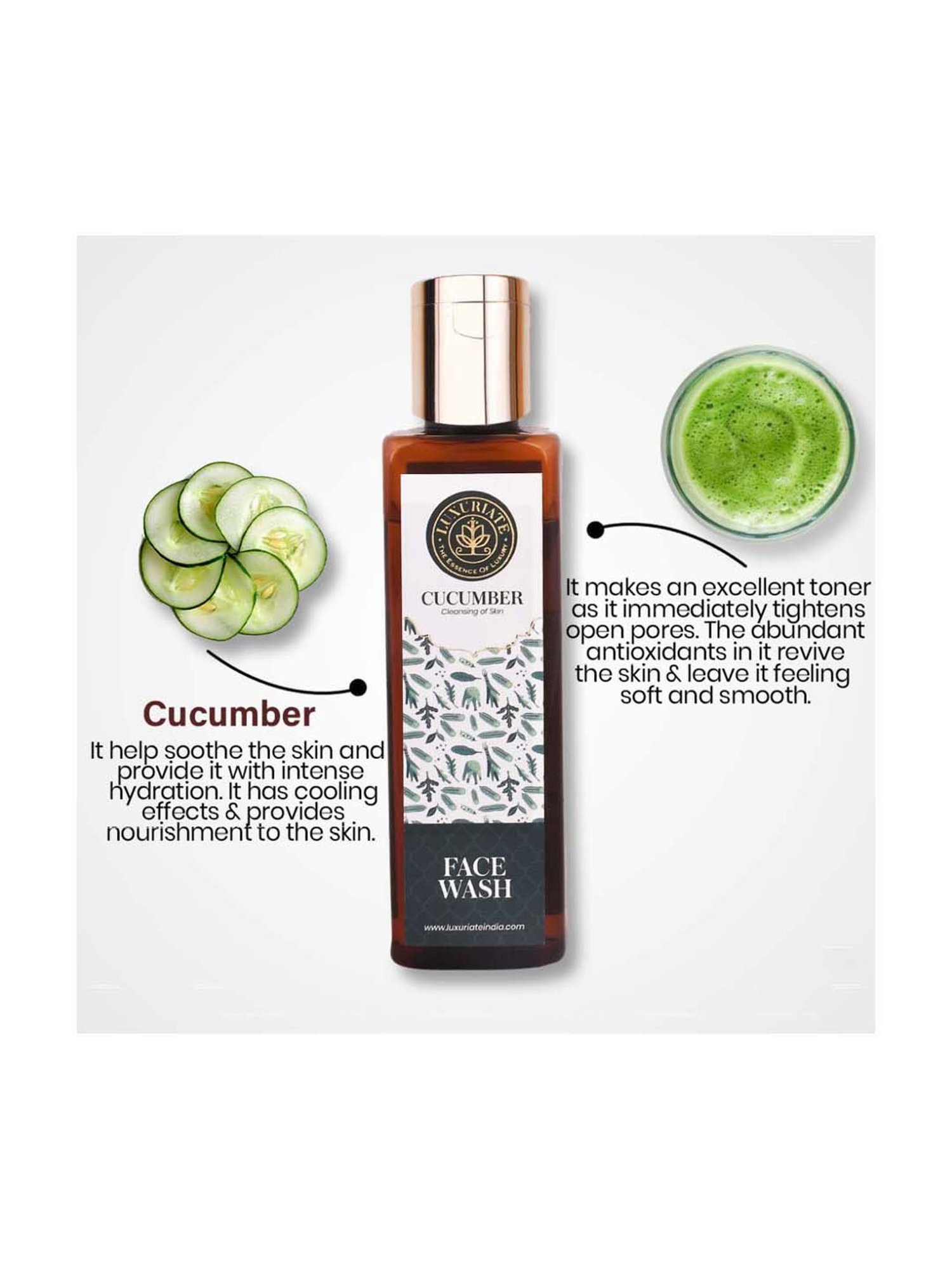 Luxuriate Cucumber Herbal Cleansing Face Wash - 100 ml