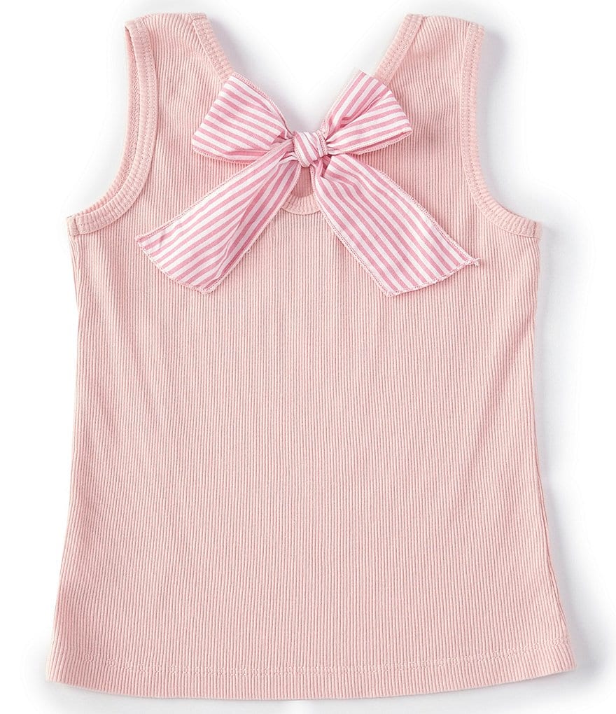 Flapdoodles Little Girls 2T-6X Stripe Bow-Back Tank Top