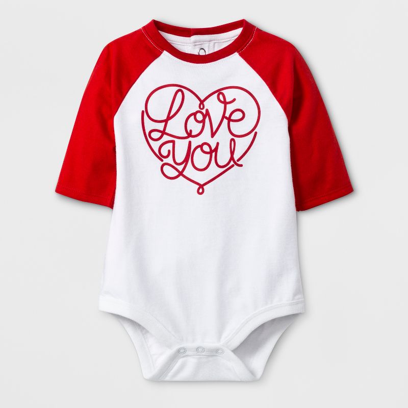 Baby 3/4 Sleeve 'Love You' Bodysuit - Cat & Jack™ White Newborn