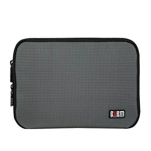 BUBM Double Layer Electronic Accessories Organizer, Travel Gear Bag for Cables, USB Flash Drive, Plug and More, Perfect Size Fits for iPad Mini (Medium, Gray)