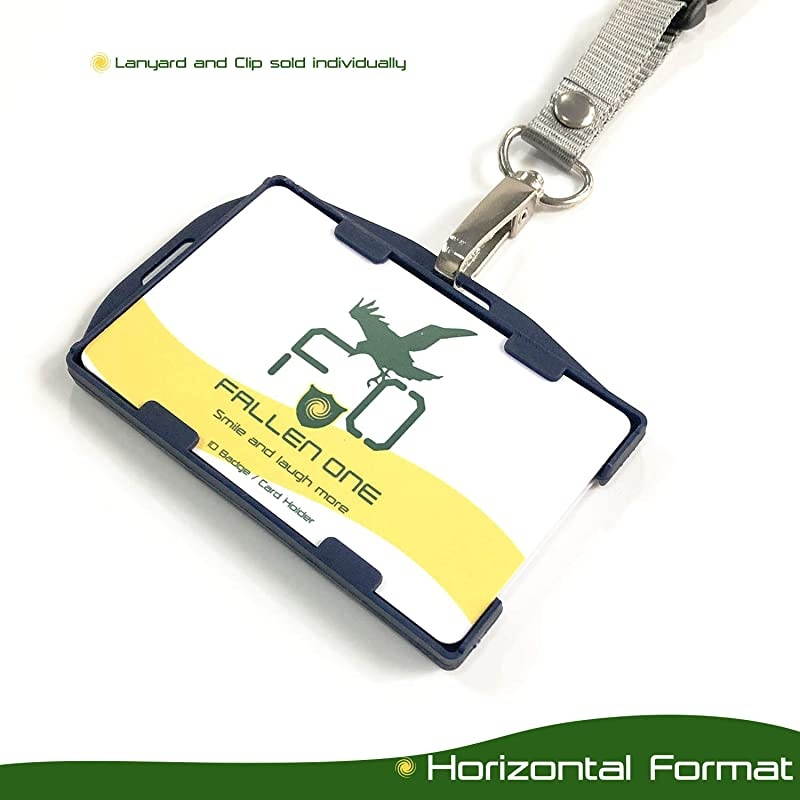 10 Pack Navy Blue 2 Sided ID Badge Holder Horizontal or Veritcal Hold 2 Cards