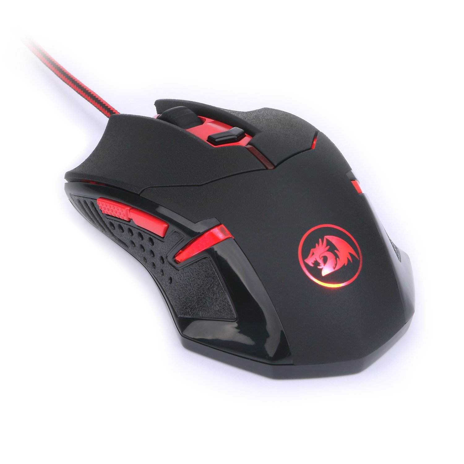 Gaming Mouse, Redragon M601 wired Mouse with Red Led, 3200 DPI, 6 Buttons Ergonomic CENTROPHORUS Gaming Mouse ,3600 FPS, 6ft Cable, 8 piece weight tuning set,Gaming Mice for PC