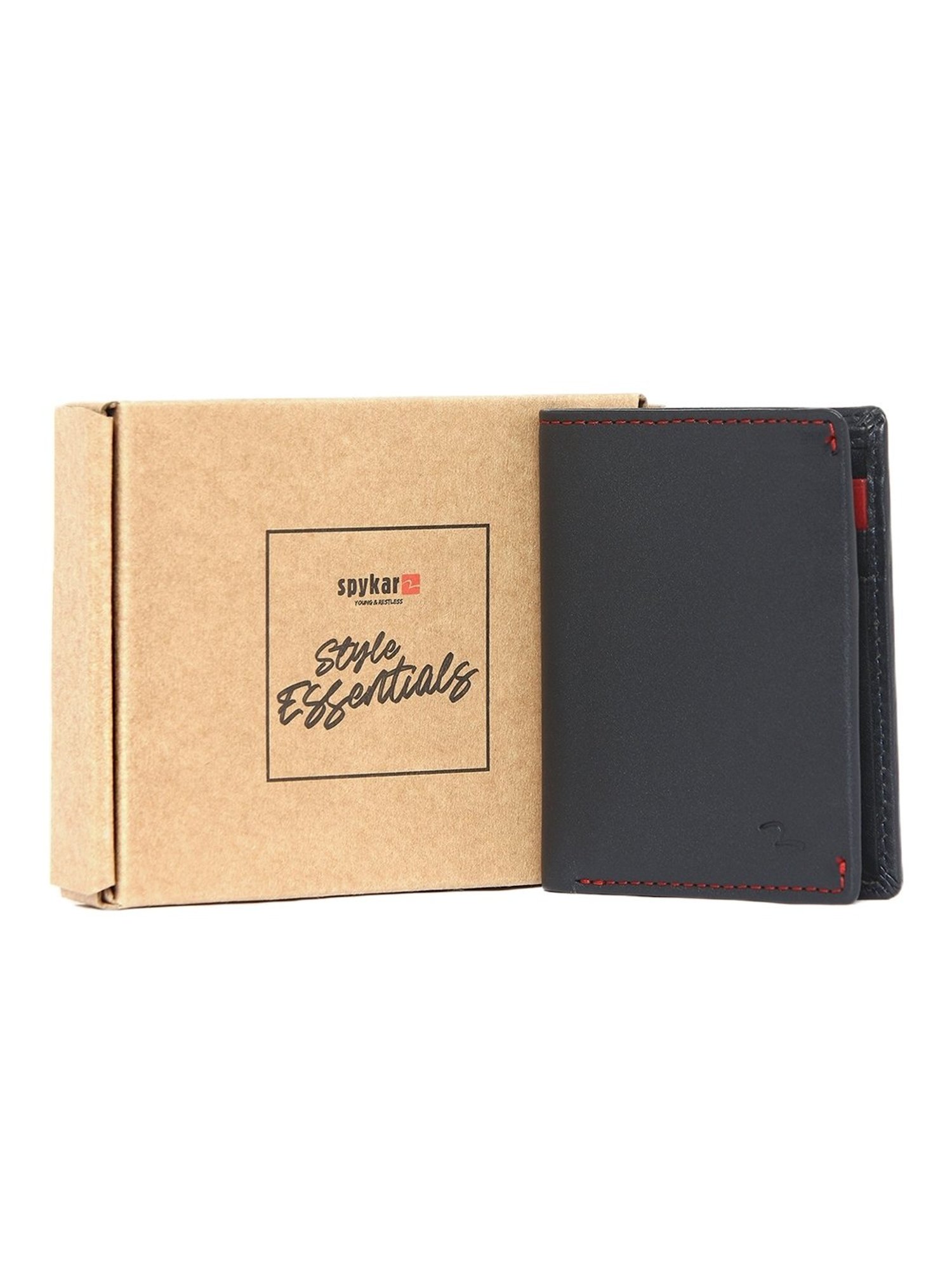THE HOLISTIK Revival Black & Maroon Casual Leather Bi-Fold Wallet for Men