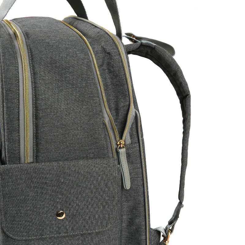Dabney Lee Harbor Expandable Backpack Diaper Bag - Dark Gray