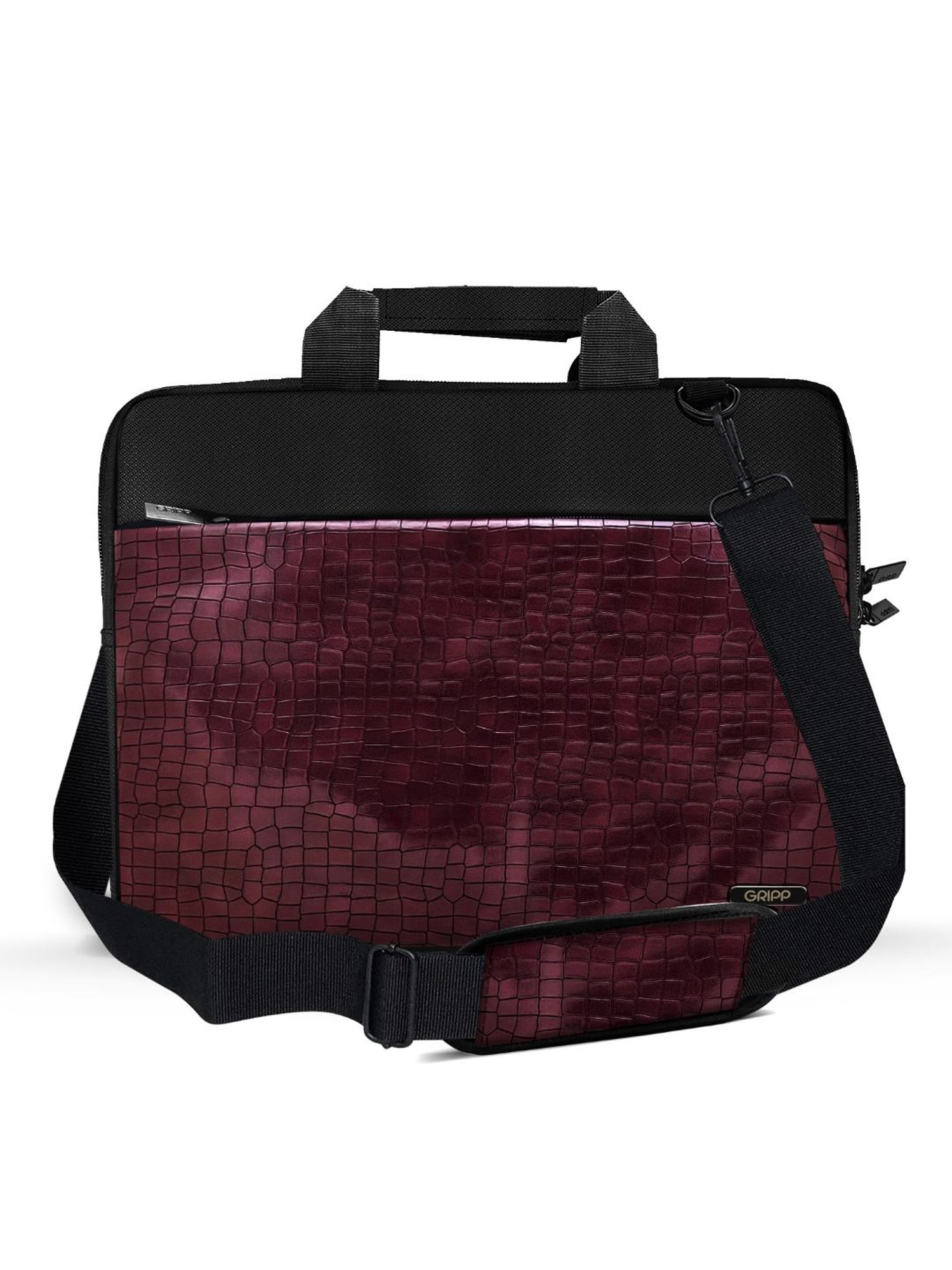 Gripp Croc Compact Fleet Executive Business Laptop & Tablet Bag For Macbook 13.3 & 14 (Burgundy)