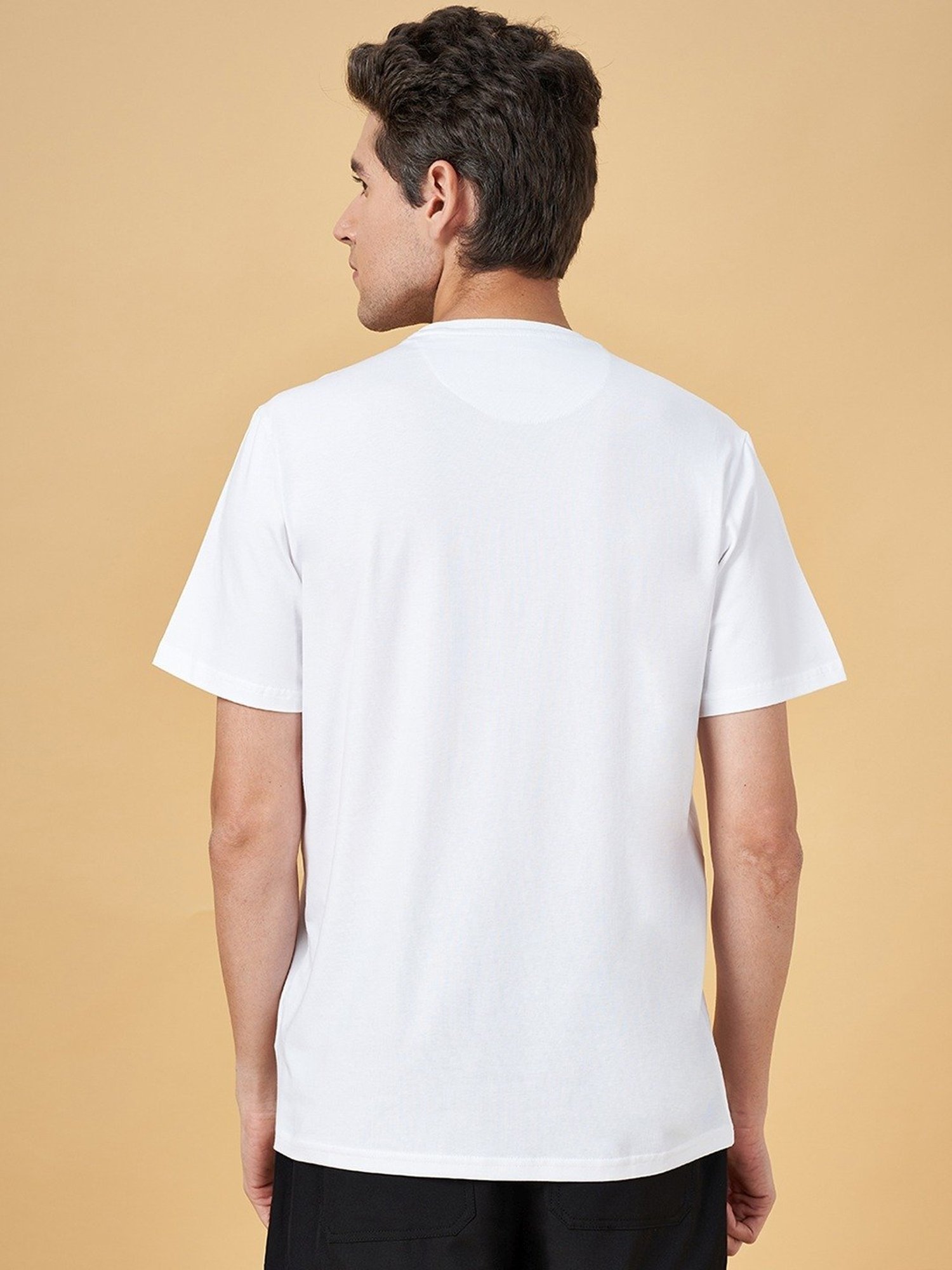 Street 808 By Pantaloons White Cotton Regular Fit Printed T-Shirt