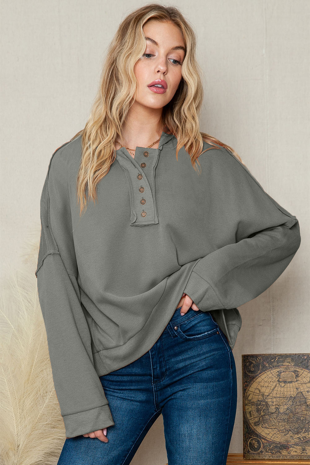 Pink Sequins Candy Cane Round Neck Sweatshirt