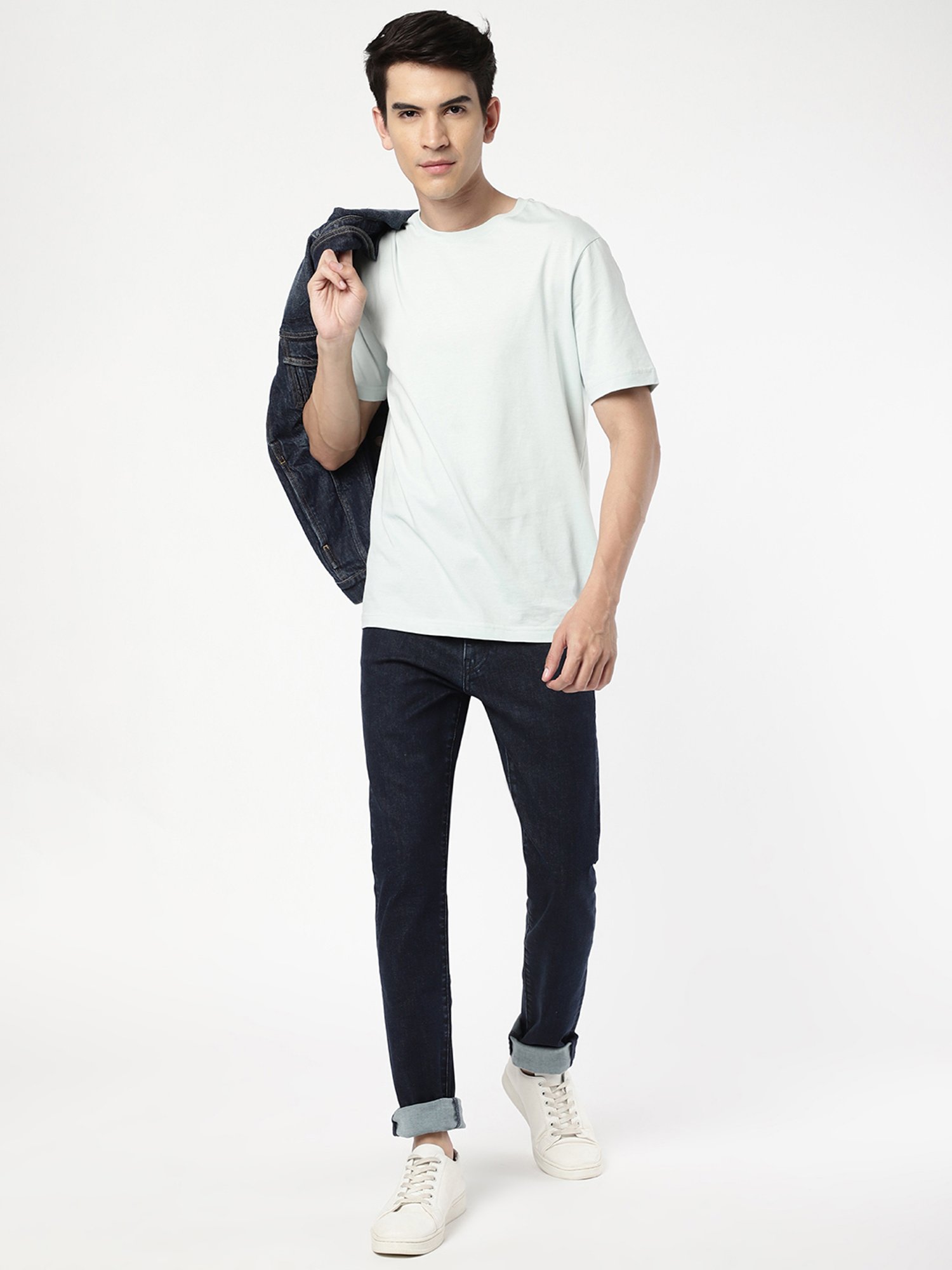 Passion Navy Slim Fit Lightly Washed Jeans