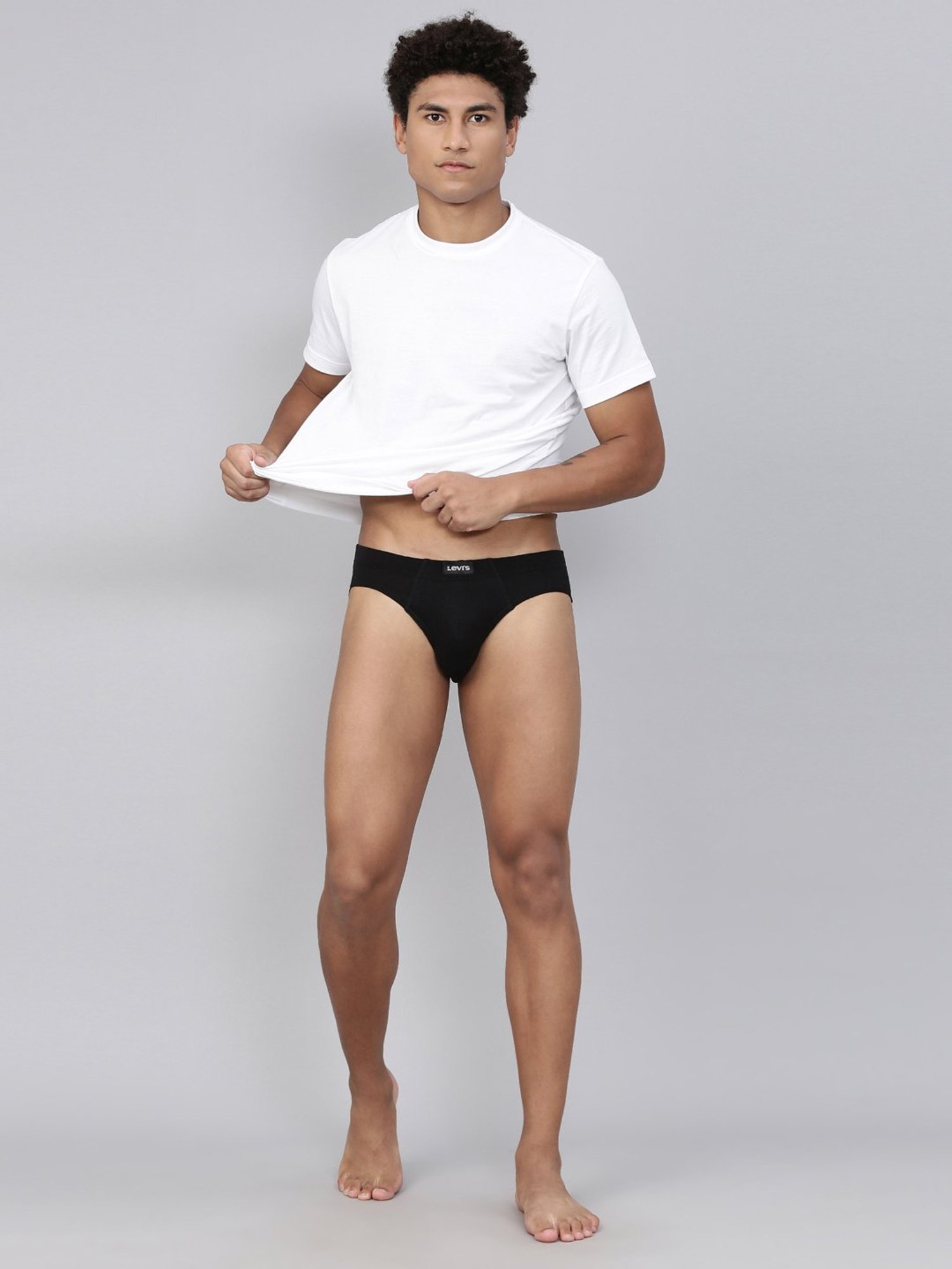 Levi's Black Cotton Regular Fit Briefs - Pack Of 3