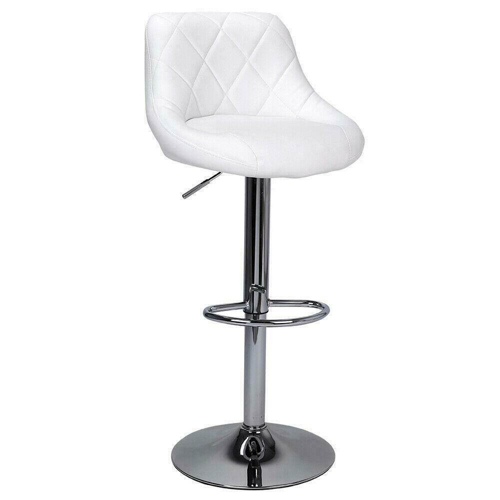 2PCS Bar Stools PU Leather Hydraulic Swivel Pub Chair Barstool Black/White