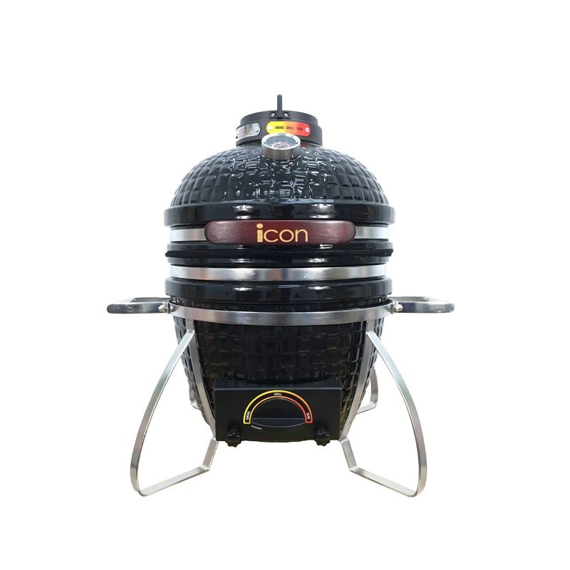 Vision I-CON 101 Electric and Charcoal Kamado Grill - Black