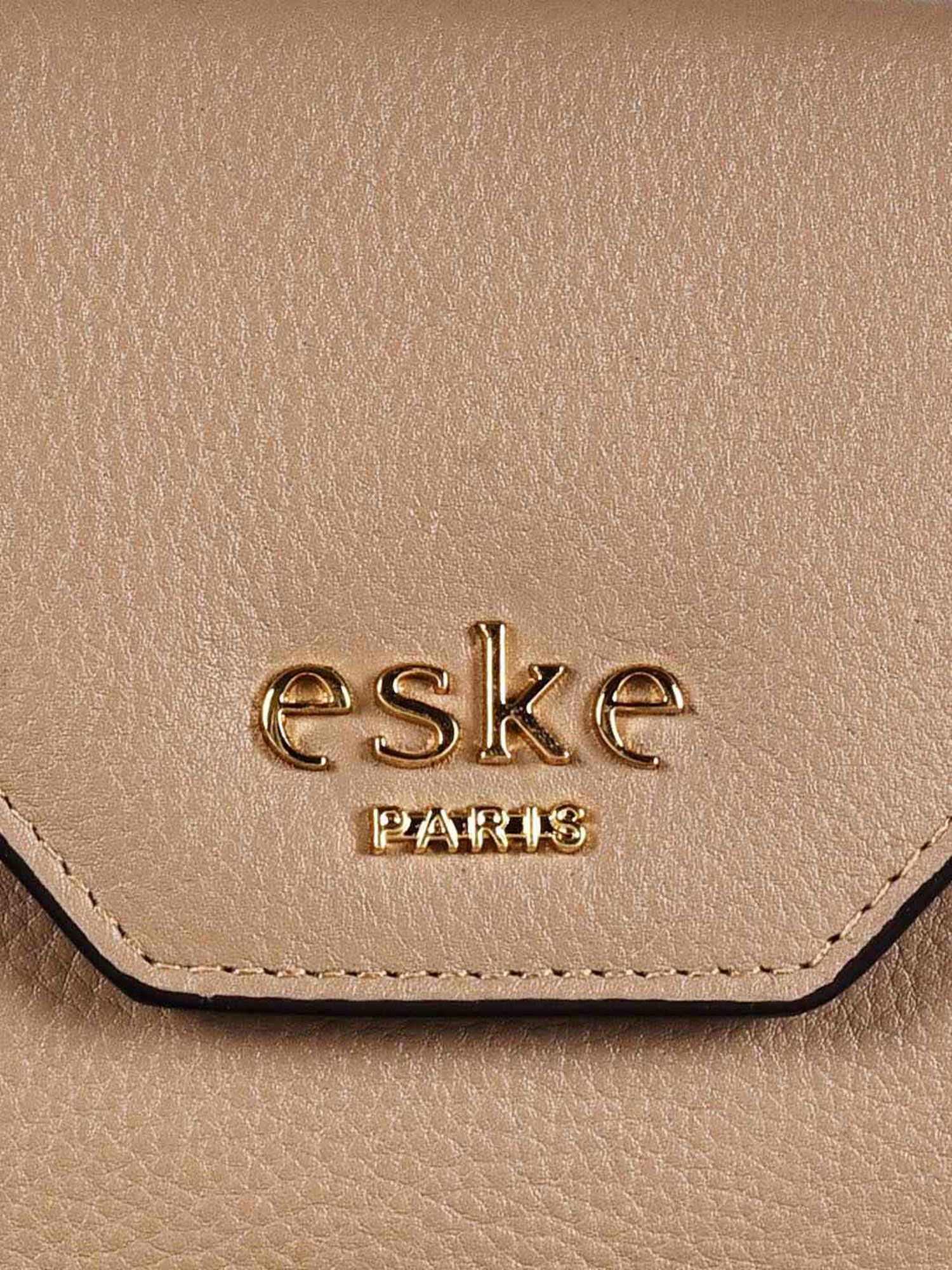 Eske Alaina  Brown Solid Tri-Fold Wallet for Women