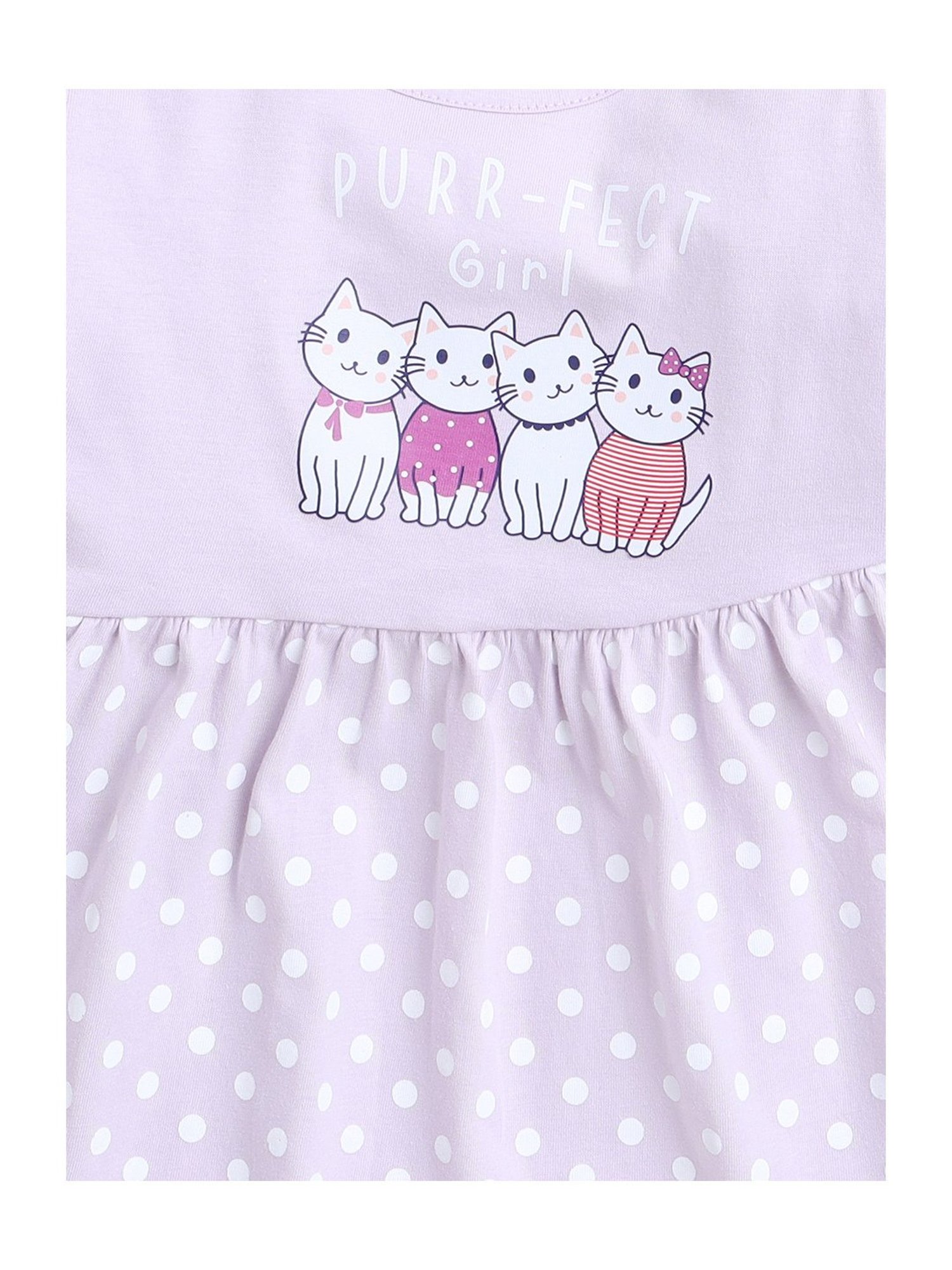 Bumzee Kids Lilac Printed Full Sleeves Frock