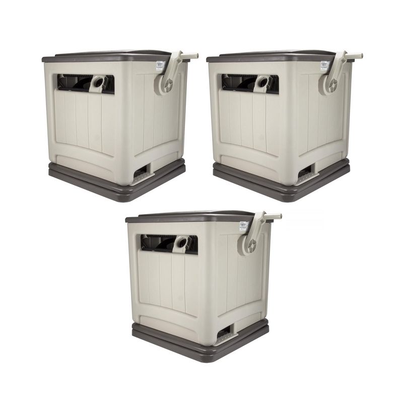 Suncast Swivel Smart Trak Hose Hideaway 225 Foot Hose Reel Storage Bin (3 Pack)
