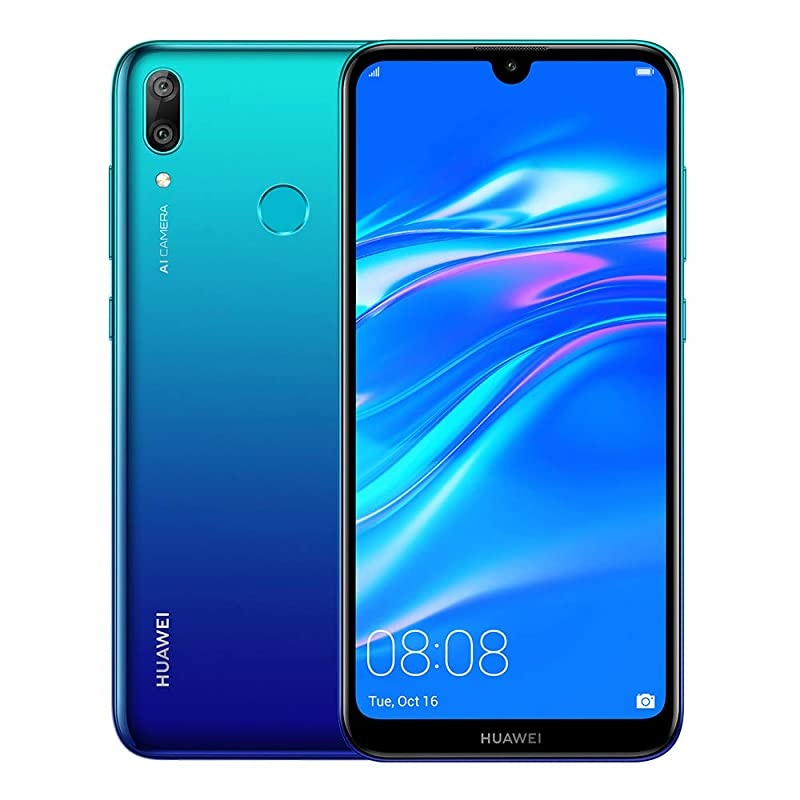 Y7 2019 32GB 3GB 626quot Dewdrop Display 4000 mAh Battery 4G LTE GSM Dual SIM Factory Unlocked Smartphone DubLX3 International Version No Warranty Blue