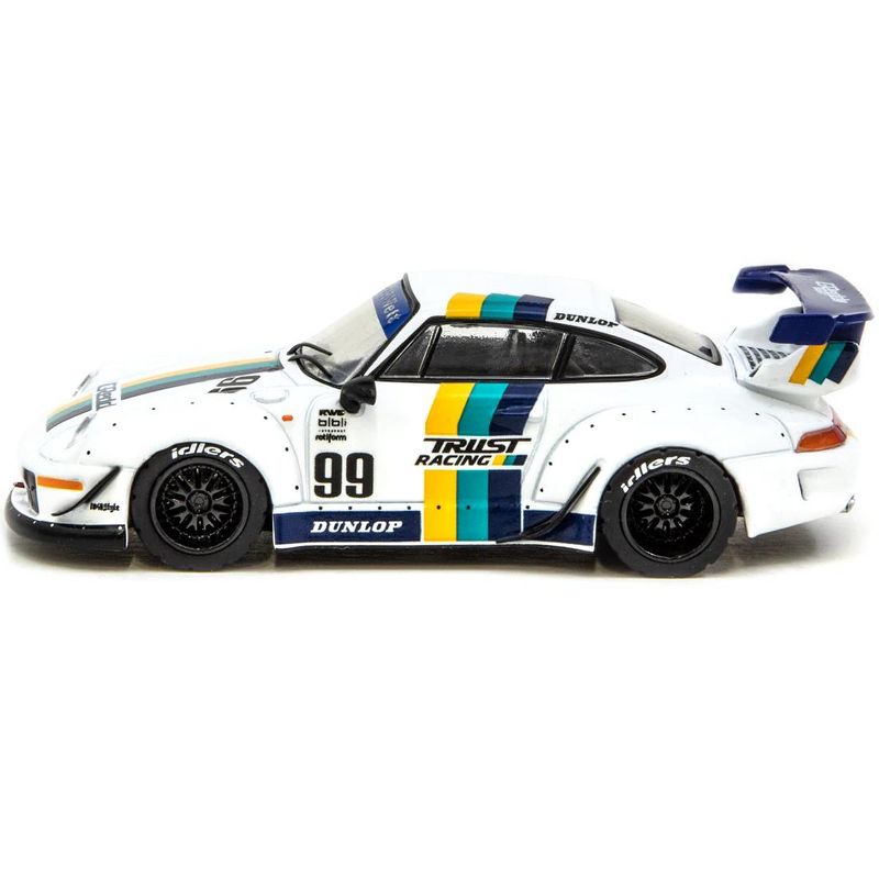 Porsche RWB 993 #99 "GReddy" White with Stripes "RAUH-Welt BEGRIFF" 1/64 Diecast Model Car by Tarmac Works