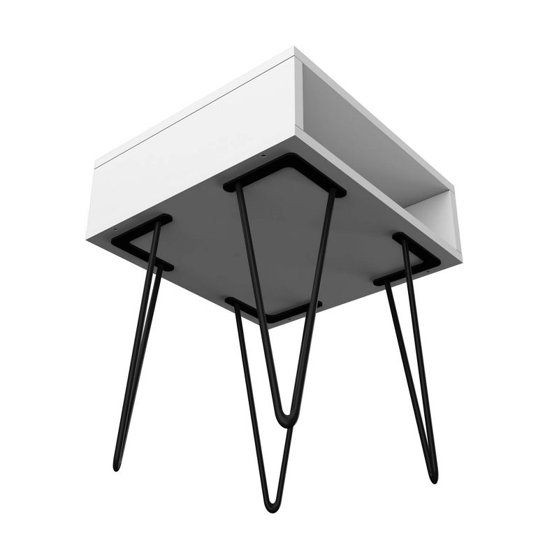 14.96" Nolita End Table with 1 Cubby White - Manhattan Comfort