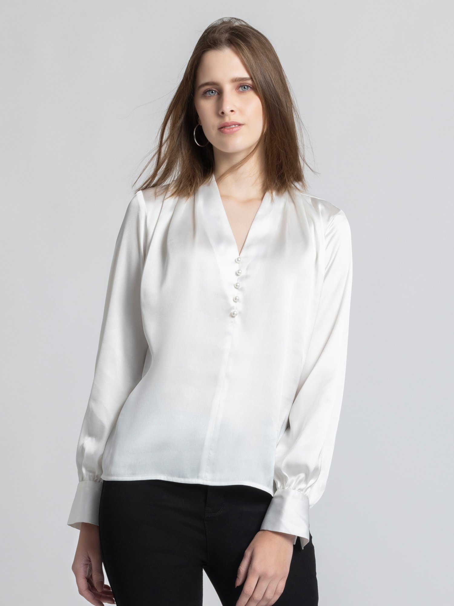 SHAYE White Regular Fit Top