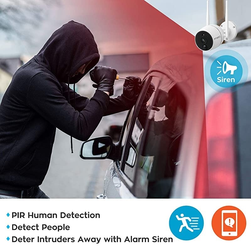 Home Security Camera System - 8CH Wireless Expandable NVR with 4 1080p WiFi Security Cameras - PIR & Video Dual Motion Detection, Video Clip Alert, 2-Way Audio, 1TB HDD