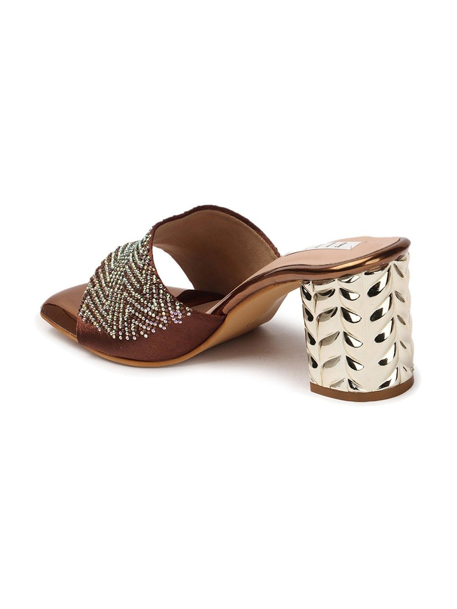 Elle Women's Antique Gold Ethnic Sandals