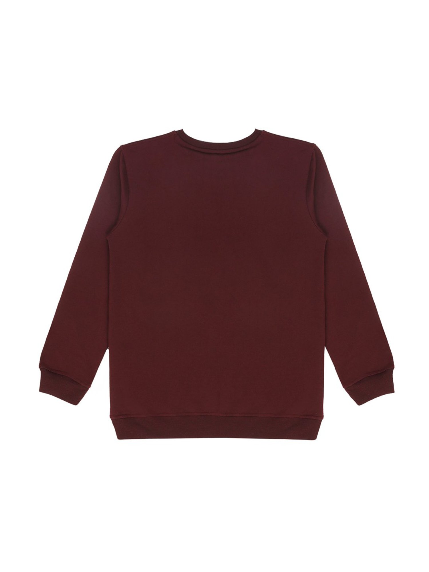 Cavio Kids Maroon Printed Full Sleeves T-Shirt