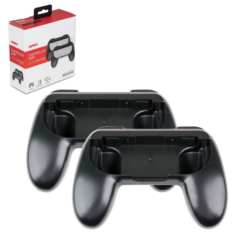 KMD 2 Pack Joy-Con Prective Controller Handle Grips Holder Compatible with Nintendo Switch Black