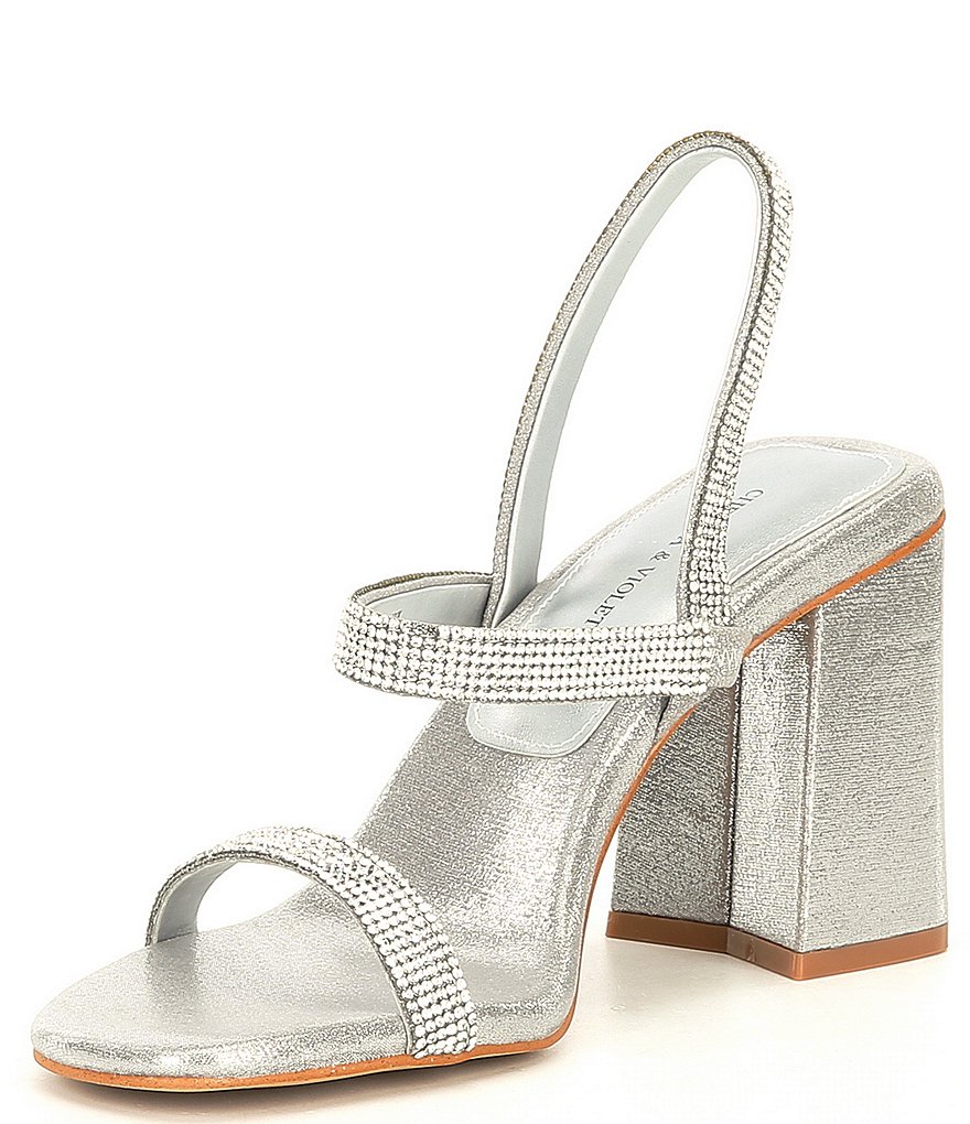 Chelsea & Violet Girli Rhinestone Embellished Block Heel Dress Sandals