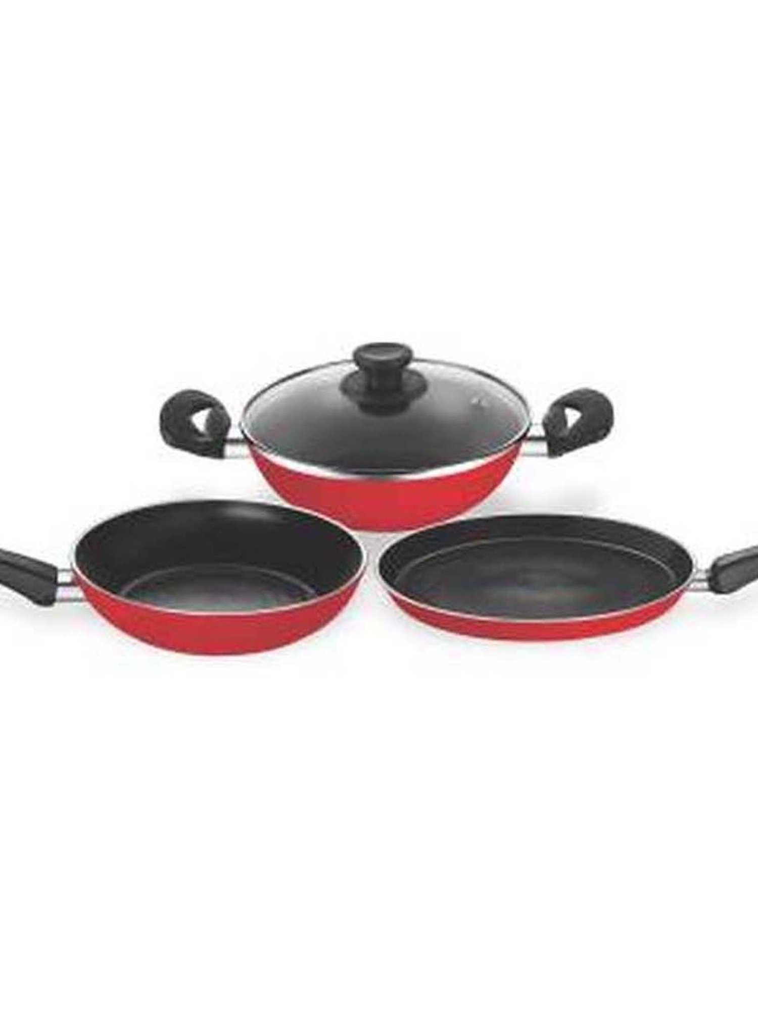 Pigeon Red & Silver Aluminium Non-Stick Cookware Set