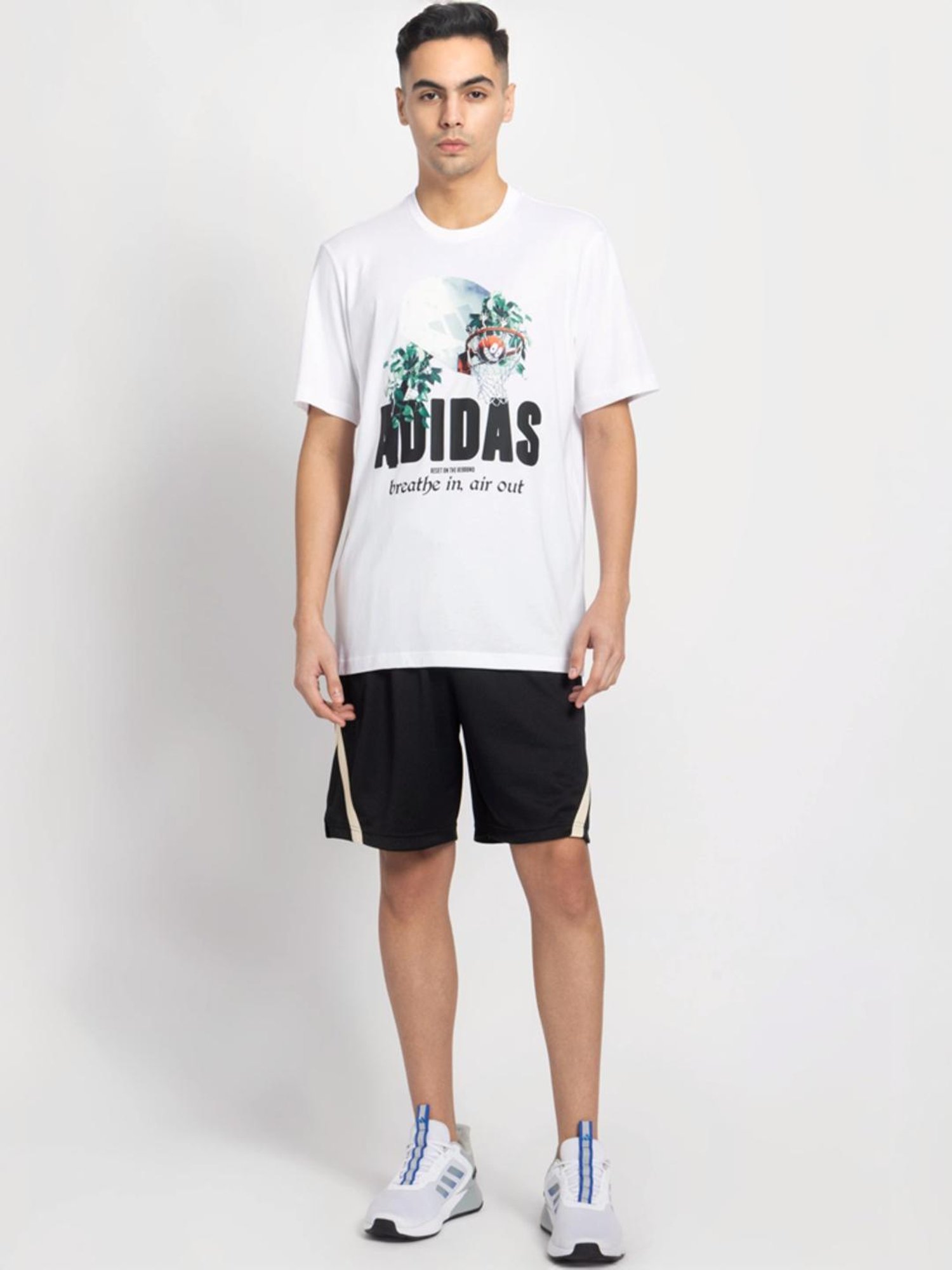 Adidas Black Regular Fit Texture Sports Shorts