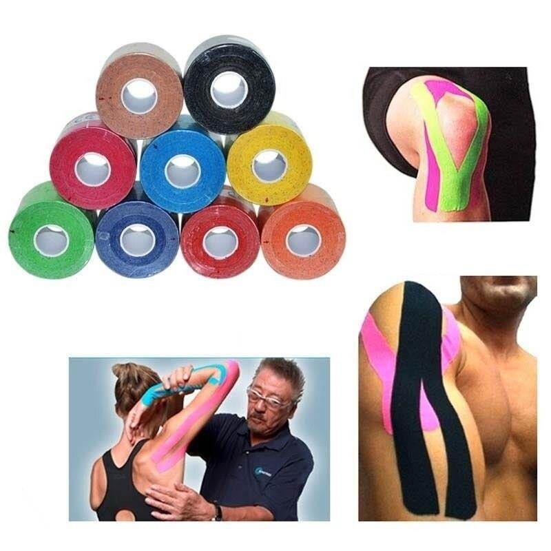 Synthetic Kinesiology Tape 2.5cm 5m Viscose Shiny Athletes Replace Origin Cotton Sports Kinesiology Elastic Muscle Knee Support