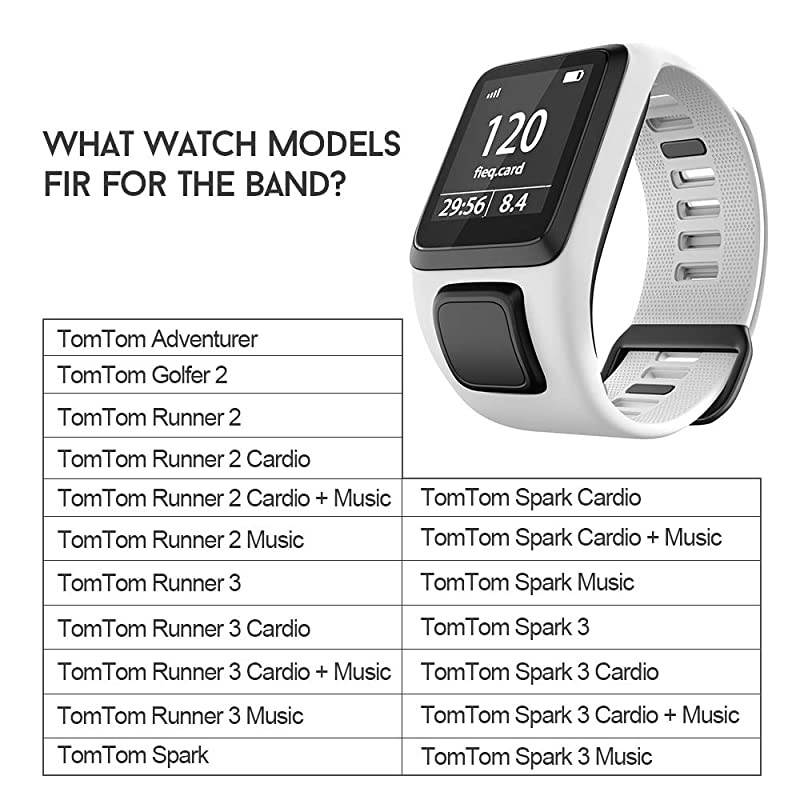 Compatible with Spark 3 Watch Bands Silicone Watch Straps Replacement for Runner 2 3Spark 3 Golfer 2Adventurer Smartwatches White